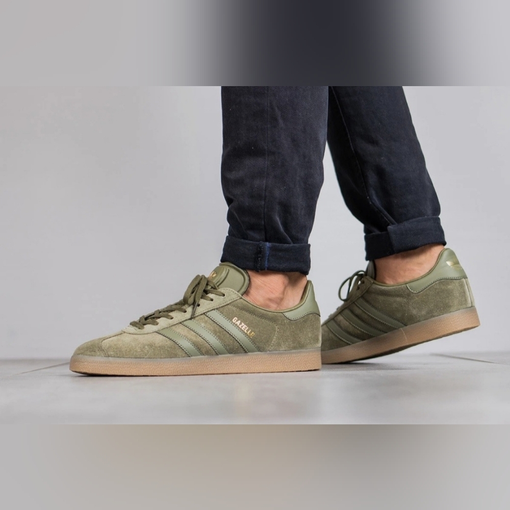 adidas Originals Gazelle Olive Suede with Gum Sole
